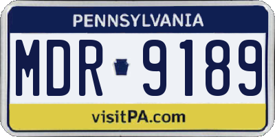 PA license plate MDR9189