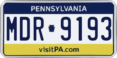 PA license plate MDR9193