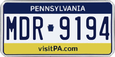 PA license plate MDR9194