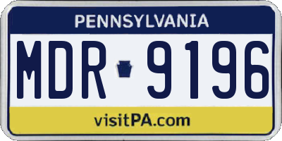 PA license plate MDR9196