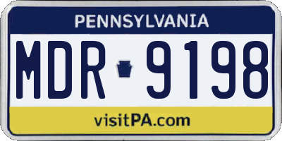 PA license plate MDR9198