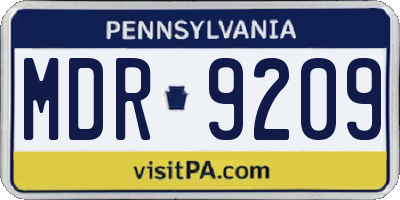 PA license plate MDR9209