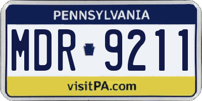PA license plate MDR9211