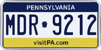 PA license plate MDR9212