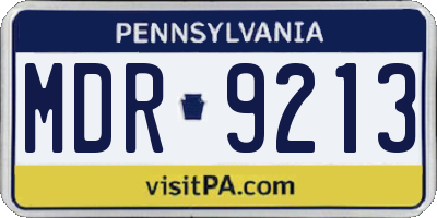 PA license plate MDR9213