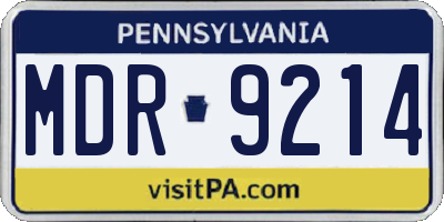 PA license plate MDR9214