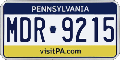 PA license plate MDR9215