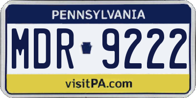 PA license plate MDR9222