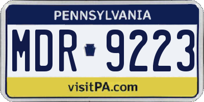 PA license plate MDR9223