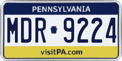 PA license plate MDR9224