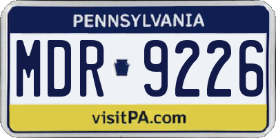 PA license plate MDR9226