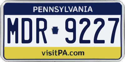PA license plate MDR9227