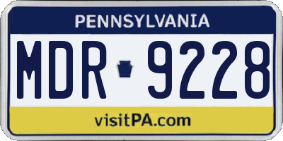 PA license plate MDR9228