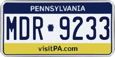 PA license plate MDR9233