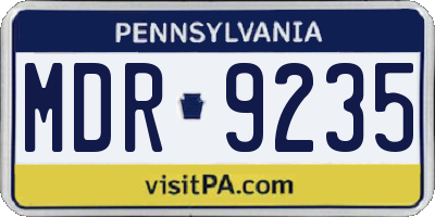 PA license plate MDR9235
