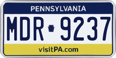 PA license plate MDR9237