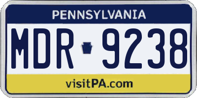 PA license plate MDR9238