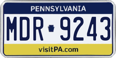 PA license plate MDR9243