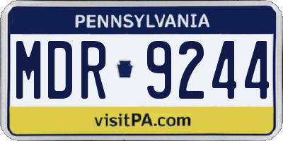 PA license plate MDR9244