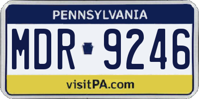 PA license plate MDR9246
