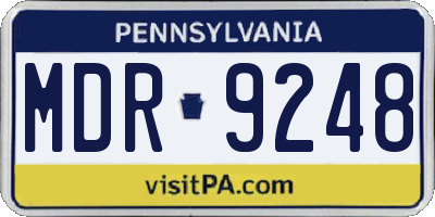 PA license plate MDR9248