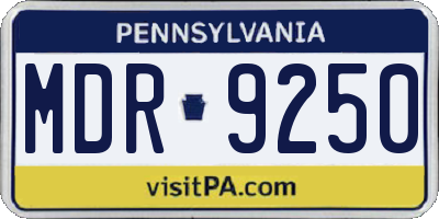 PA license plate MDR9250