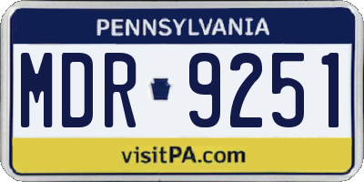 PA license plate MDR9251