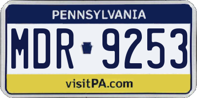 PA license plate MDR9253