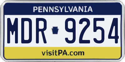 PA license plate MDR9254