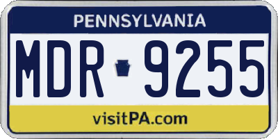 PA license plate MDR9255