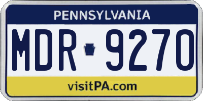 PA license plate MDR9270
