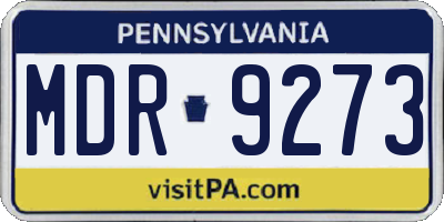PA license plate MDR9273