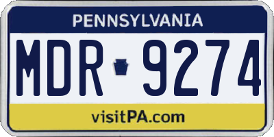 PA license plate MDR9274
