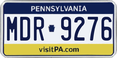 PA license plate MDR9276