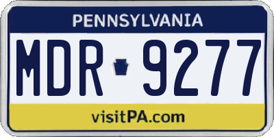 PA license plate MDR9277