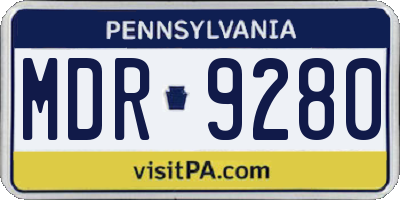 PA license plate MDR9280