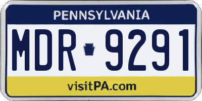 PA license plate MDR9291