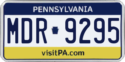PA license plate MDR9295