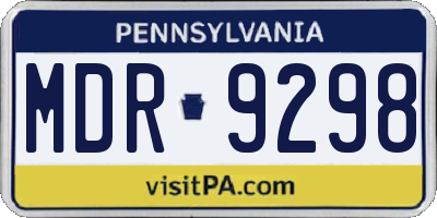 PA license plate MDR9298