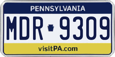 PA license plate MDR9309