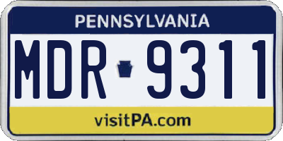 PA license plate MDR9311