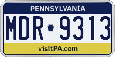 PA license plate MDR9313