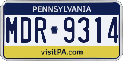 PA license plate MDR9314