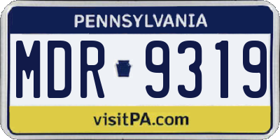 PA license plate MDR9319