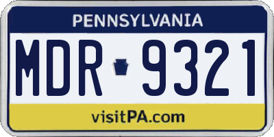 PA license plate MDR9321