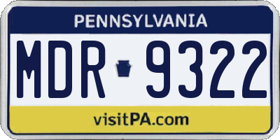 PA license plate MDR9322