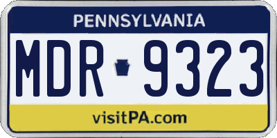PA license plate MDR9323