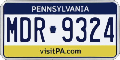 PA license plate MDR9324