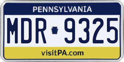 PA license plate MDR9325