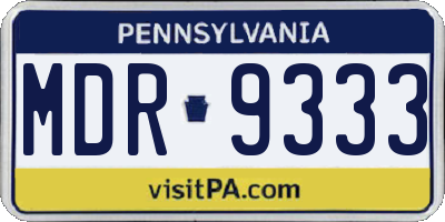 PA license plate MDR9333